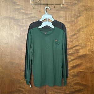 Tommy Bahama 2X Long Sleeve T-Shirt Set Boys XXL 16 Green & Grey Cotton Tee